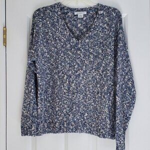Liz Claiborne Cotton Blend V Neck Sweater